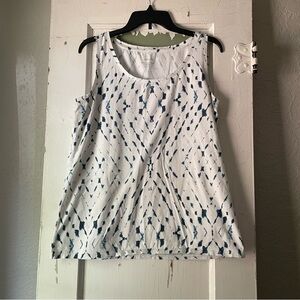 Pure Jill Easy Tank tie dye white and blue